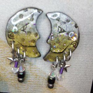 Nanette Orijinals Half-Moon Earrings with dangles